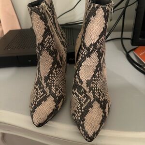 G by Guess Snakeskin Pattern Ankle Booties